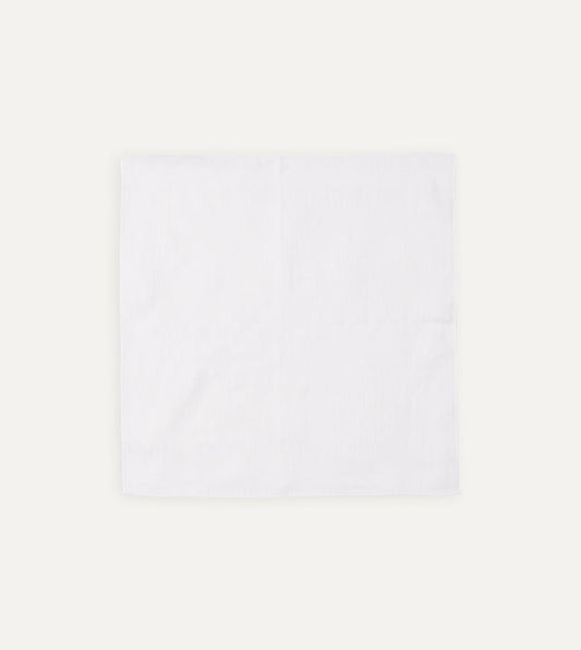 White Linen Pocket Square
