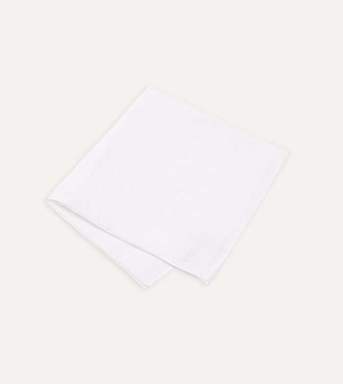 White Linen Pocket Square