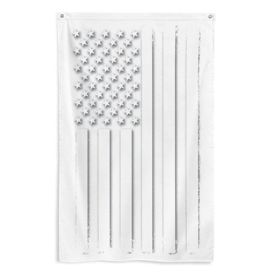 White Out American Flag Wall Flag