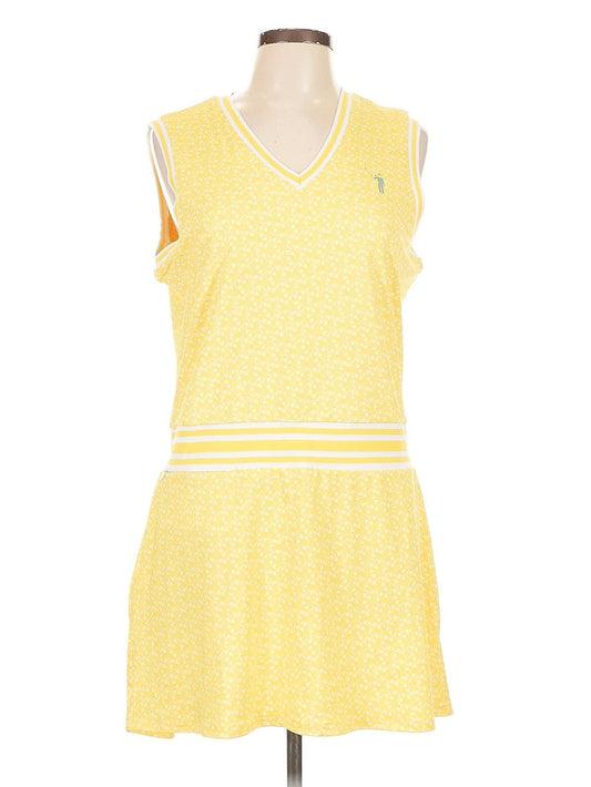 William Murray Yellow Martini Print Sleeveless Golf Dress Size L  MSP$125