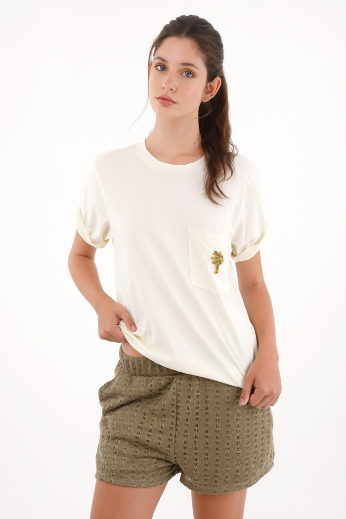 Women's 100% Cotton Pocket T-Shirt
