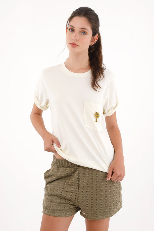Women's 100% Cotton Pocket T-Shirt