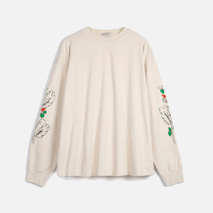 Women's Cotton Pickles Relaxed LS T-shirt - Ecru
