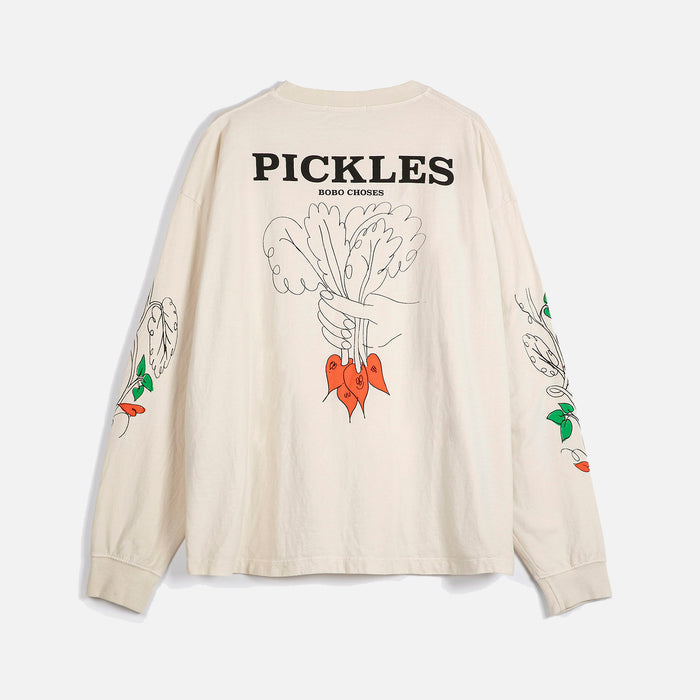 Women's Cotton Pickles Relaxed LS T-shirt - Ecru