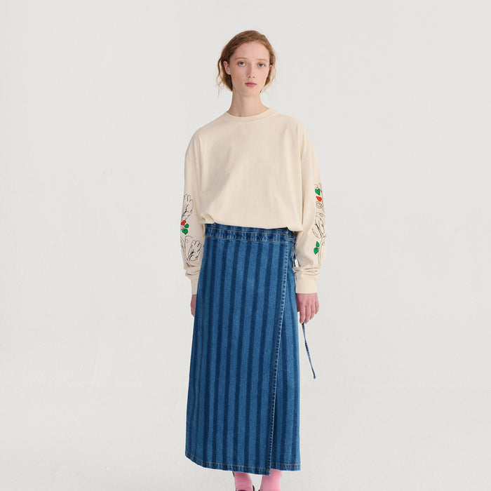 Women's Cotton Pickles Relaxed LS T-shirt - Ecru