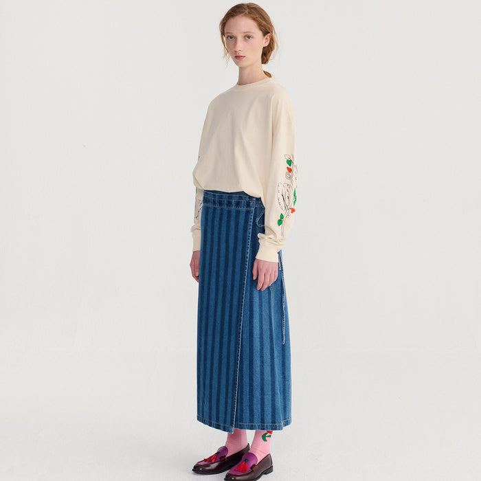 Women's Cotton Pickles Relaxed LS T-shirt - Ecru