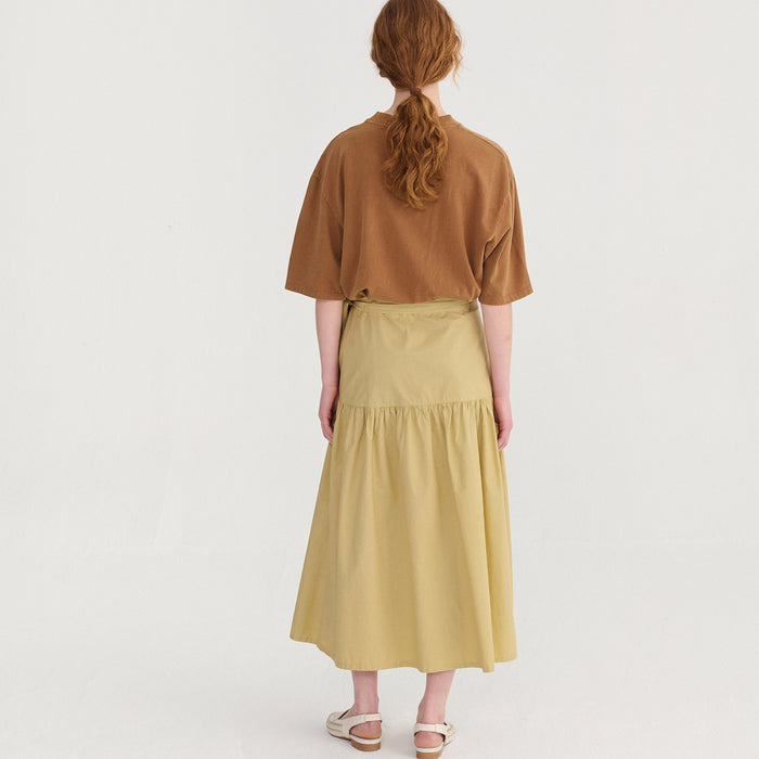 Women's Cotton Poplin Paper Touch Wrap Skirt - Warm Sand