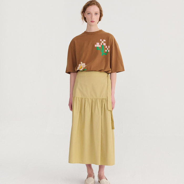 Women's Cotton Poplin Paper Touch Wrap Skirt - Warm Sand