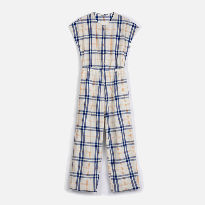 Women's Cotton Relaxed Jumpsuit - Fun Tartan