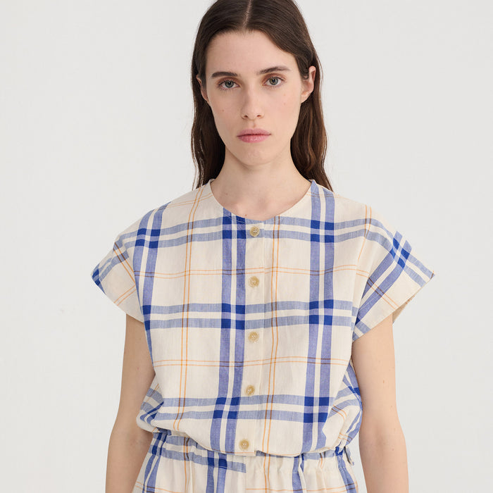 Women's Cotton Relaxed Jumpsuit - Fun Tartan