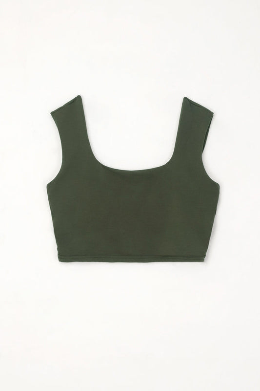 Women's Green Crop Tank Top