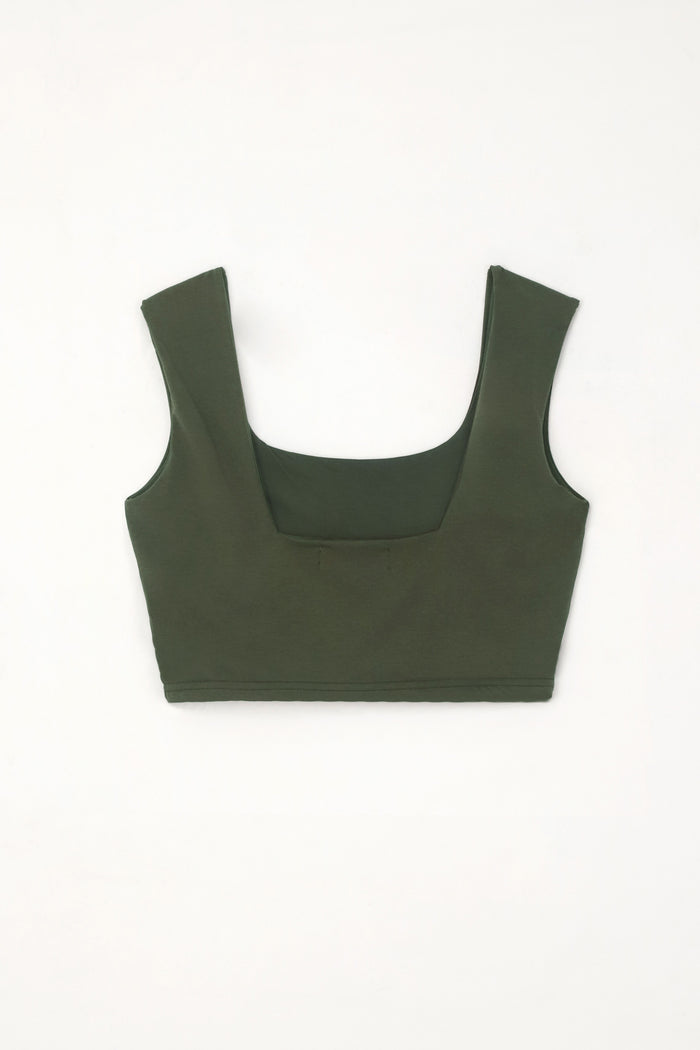 Women's Green Crop Tank Top