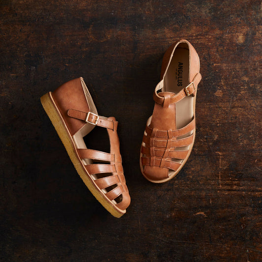 Women's Leather Fisherman Sandal - Tan