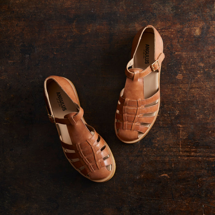 Women's Leather Fisherman Sandal - Tan