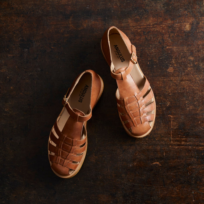Women's Leather Fisherman Sandal - Tan