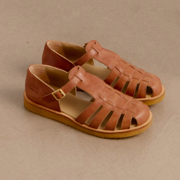 Women's Leather Fisherman Sandal - Tan