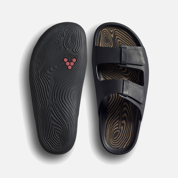 Women's Leather Sensus Yin Slides - Obsidian