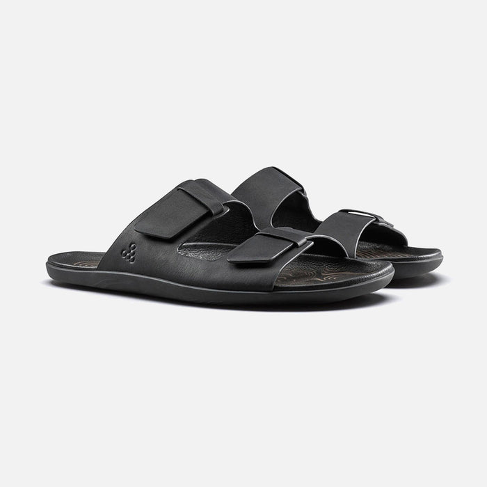 Women's Leather Sensus Yin Slides - Obsidian