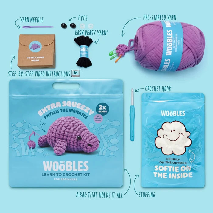 Woobles Extra Squeezy Phyllis the Manatee
