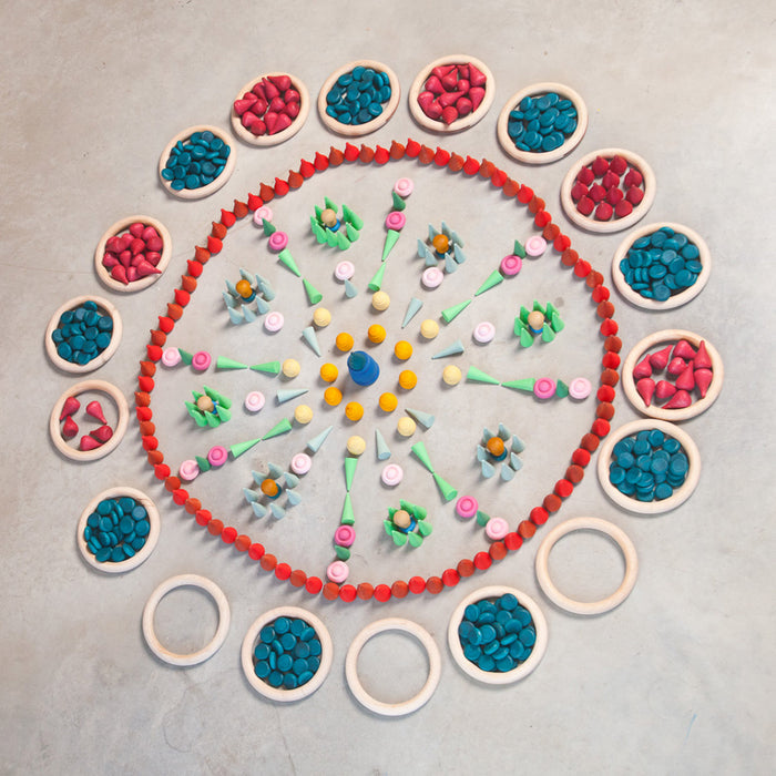 Wooden Coins Mandala - 36 Pieces