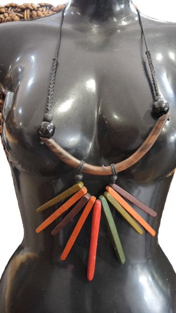 Wooden Fan Necklace