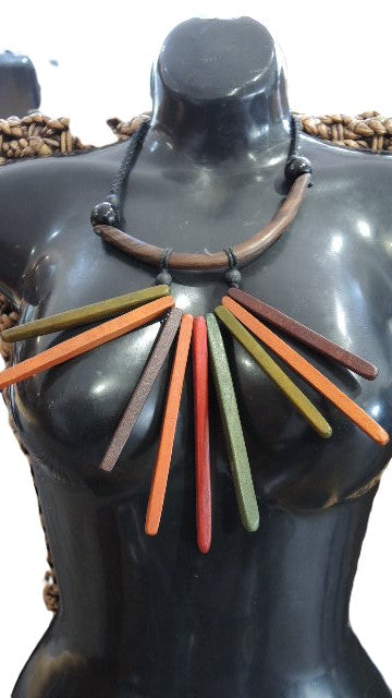 Wooden Fan Necklace