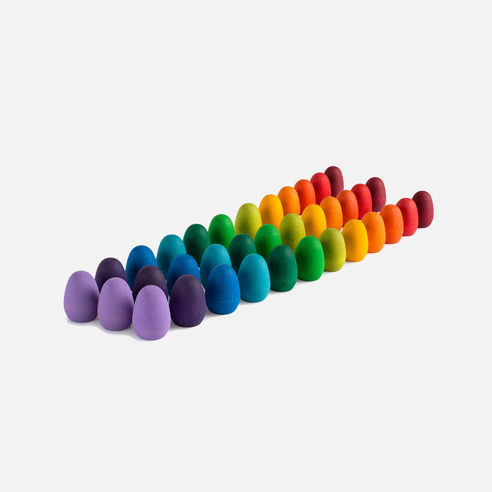 Wooden Rainbow Eggs Mandala - 36 Pieces