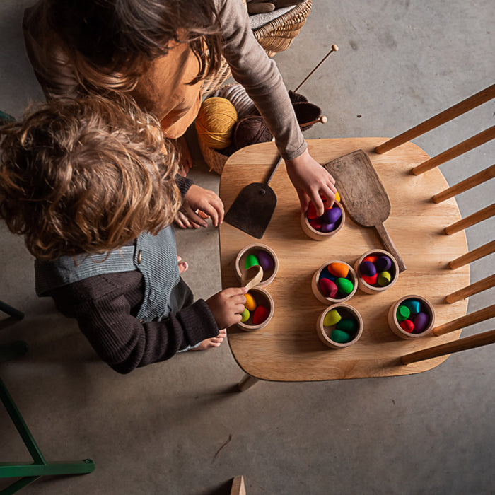 Wooden Rainbow Eggs Mandala - 36 Pieces