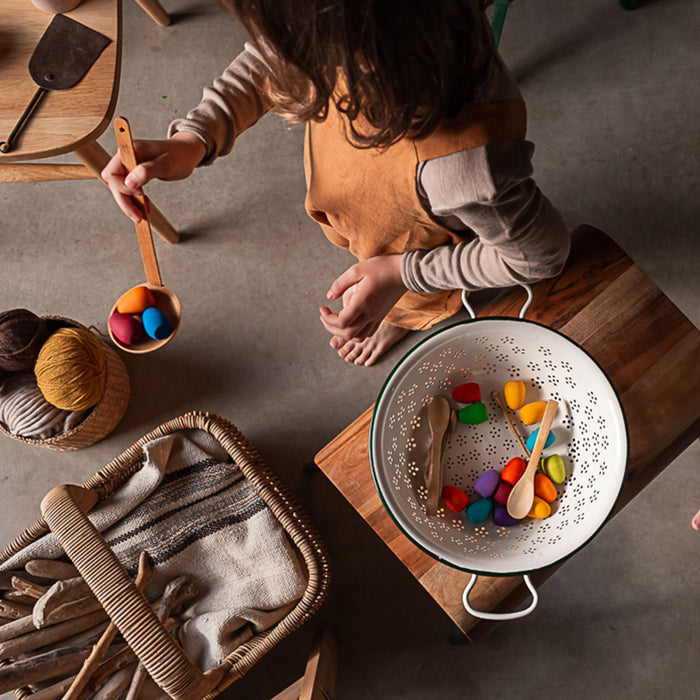 Wooden Rainbow Eggs Mandala - 36 Pieces