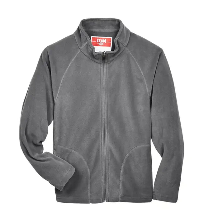 Grey fleece jacket with a zipper