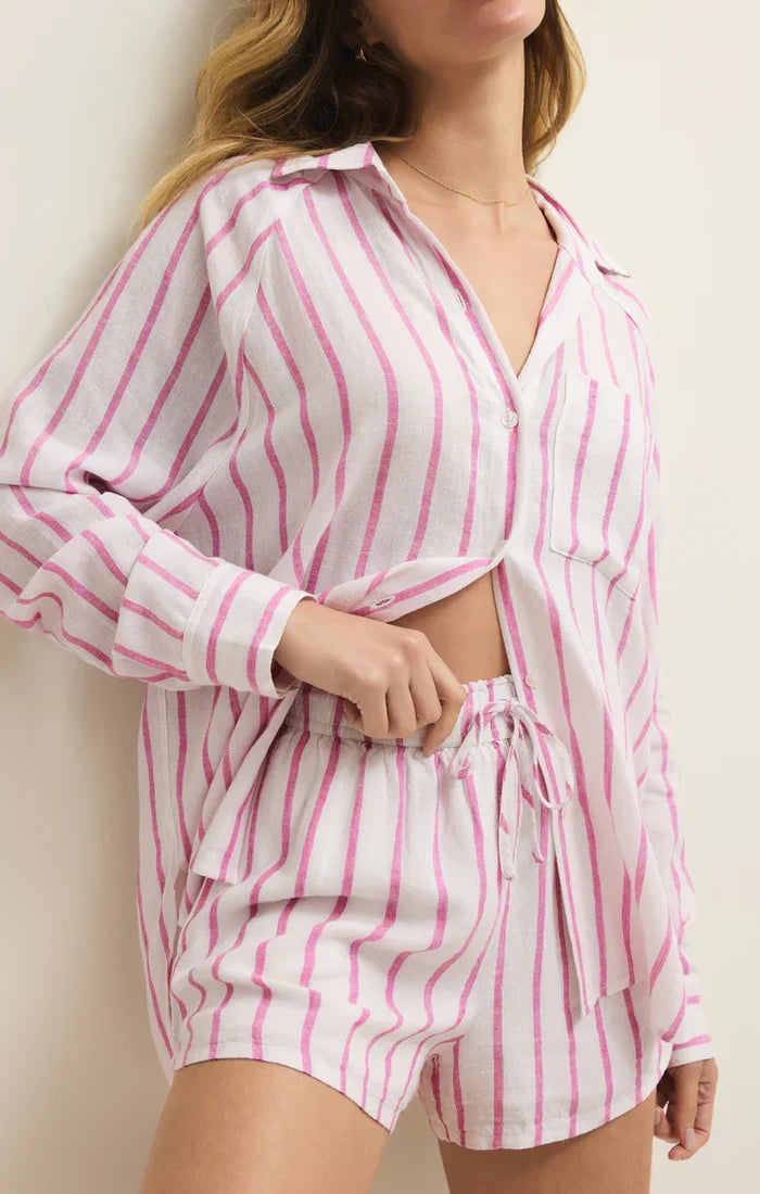 Z Supply The Perfect Linen Top - Spanish Rose