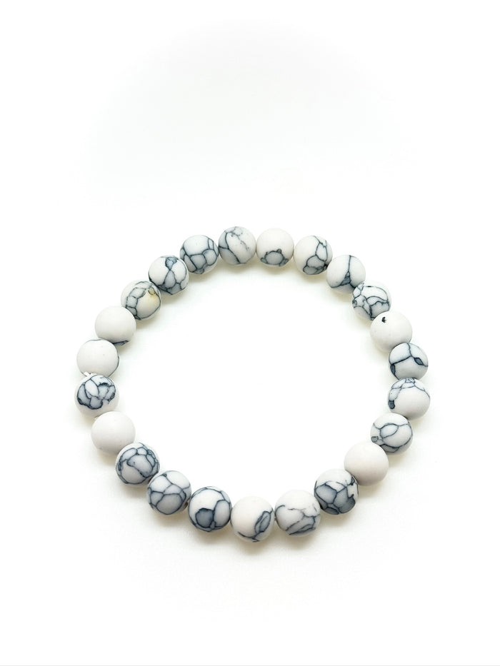 beaded marble stretch bracelet