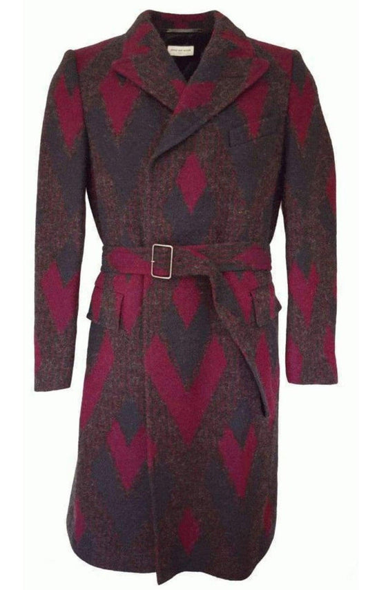 Dries Van Noten Zigzag Wool Coat - Runway Catalog